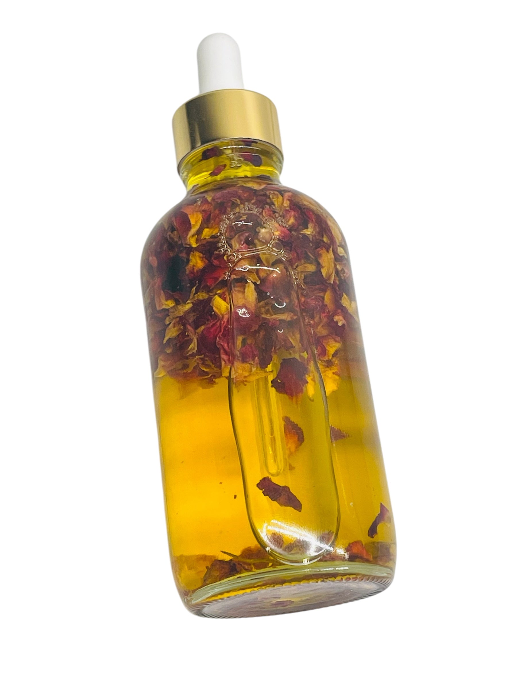 Organic 4oz Rose Glow Body oil Moisturizing Rose Scent blend of Rose Geranium and Geranium
