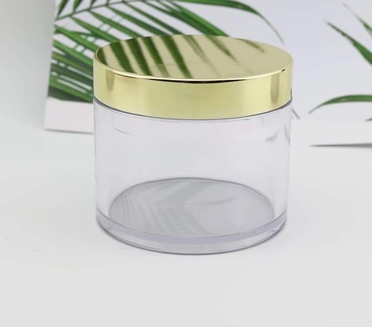 Clear PETG Jars with Gold Lid