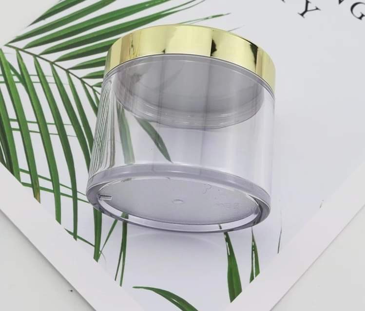 Clear PETG Jars with Gold Lid