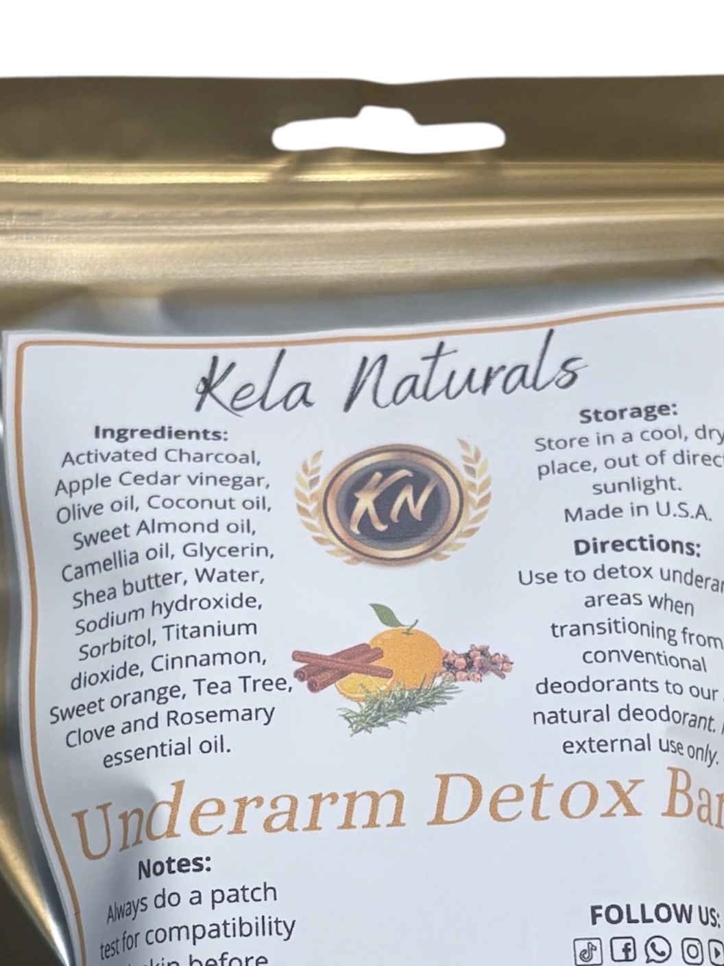 Underarms  Detox and Body Cleansing bar made with charcoal and more