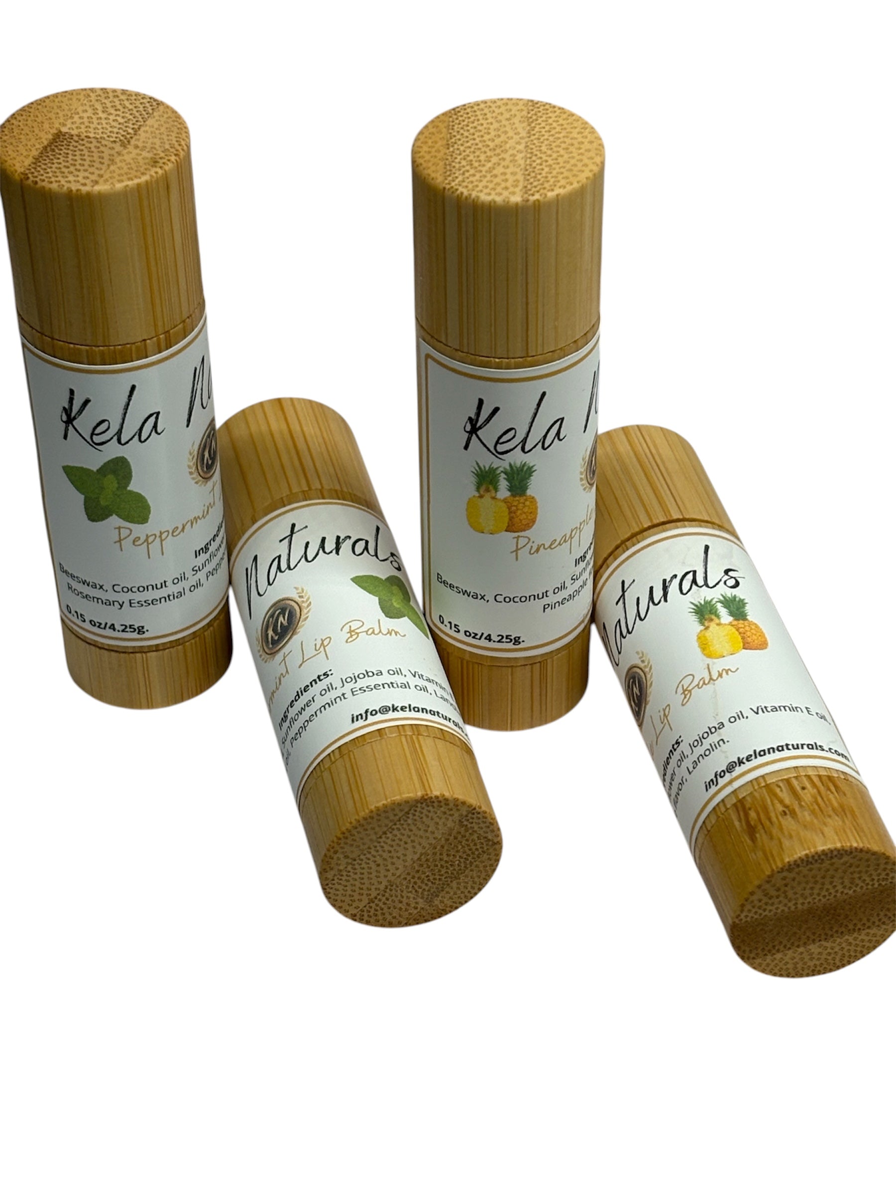 2 set Naturally made lip balm Peppermint and pineapple